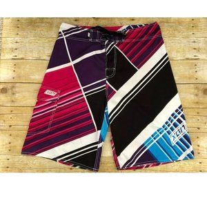 Swim Shorts Men L Oxygen Men’s Board Shorts XGN Multicolor Striped Swim Suit